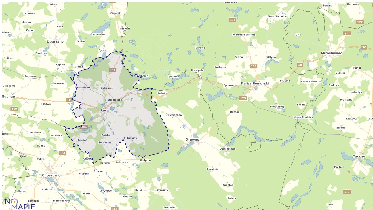 Mapa uzbrojenia terenu Recza